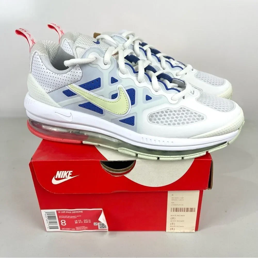 Nike Air Max Genome Sneakers White Blue DC4057-101 Women’s Size 8 NWT